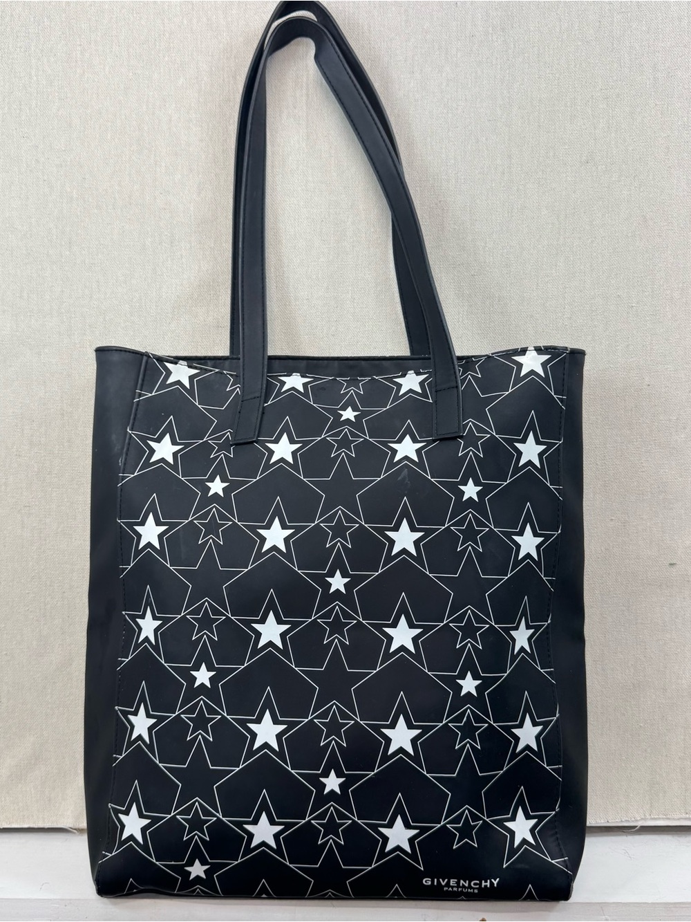 Givenchy parfums star tote bag  Limited edition  Black with white stars  Nylon